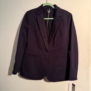 Tommy Hilfiger Women's Solid Navy Blazer Size 10 Chic Professional Capsule NWT